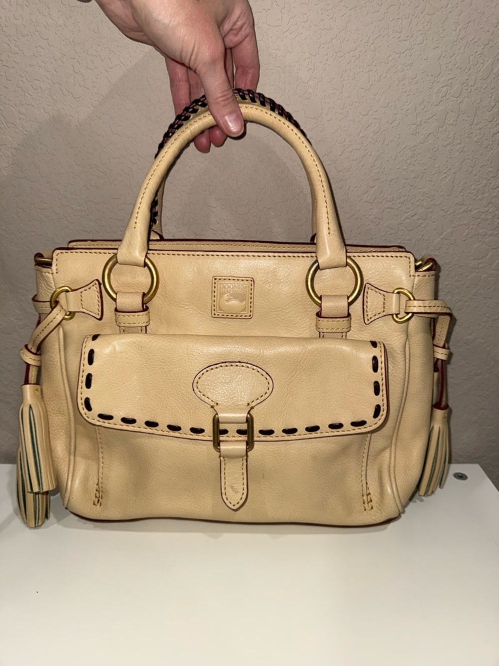 Dooney & Bourke Cream Florentine Whipstitch
